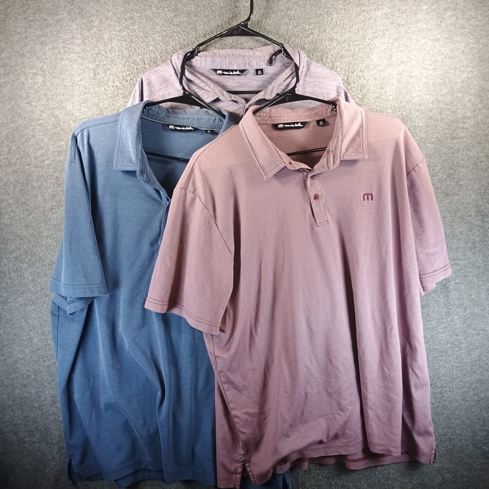 Travis Mathew Polo Shirt Men XXL 2XL Golf Short Sleeve Big & Tall Logo Lot‎ of 3